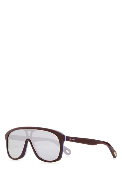 CHLOÉ BRICK RED ACETATE JASPER SUNGLASSES