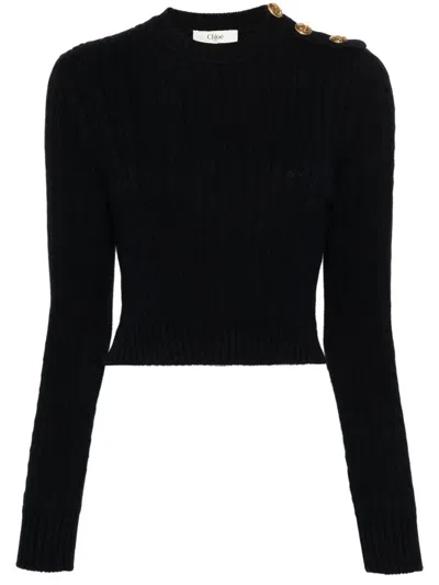 CHLOÉ CABLE-KNIT CROPPED JUMPER