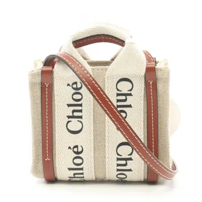 CHLOÉ CANVAS LEATHER SHOULDER BAG (PRE-OWNED)