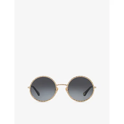 CHLOÉ WOMENS GOLD CH0230S ROUND-FRAME METAL SUNGLASSES