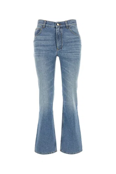 CHLOÉ DENIM CROPPED CUT JEANS