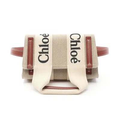 CHLOÉ FABRIC LEATHER FANNY PACK