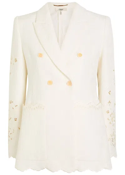 CHLOÉ CHLOE FLORAL-JACQUARD COTTON-BEND BLAZER
