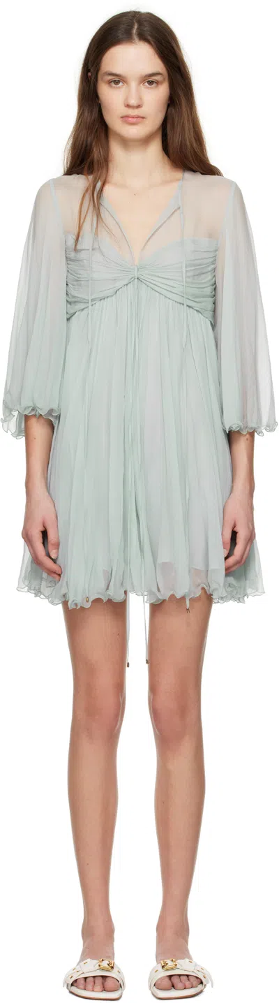 CHLOÉ GRAY PLEATED MINIDRESS
