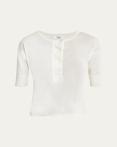 CHLOÉ HENLEY SHORT-SLEEVE SHIRT