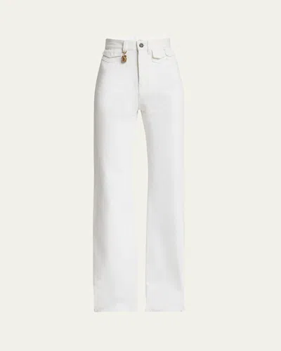 CHLOÉ HIGH RISE FLARED JEANS, WHITE