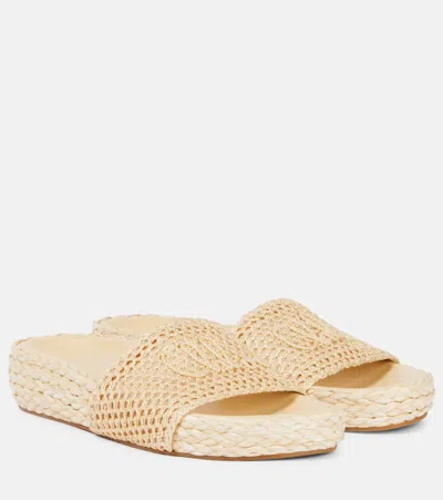 CHLOÉ CHLOÉ ISLA RAFFIA-EFFECT SLIDES