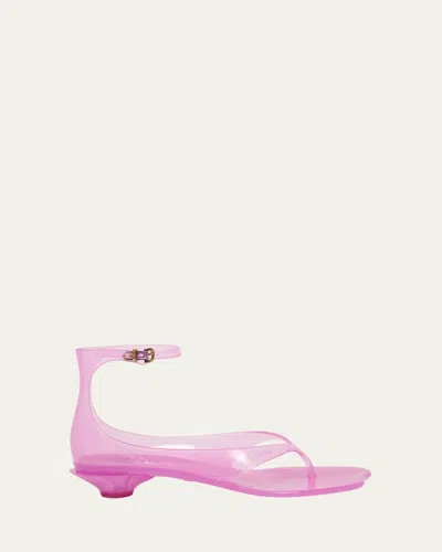 CHLOÉ JELLY THONG ANKLE-STRAP SANDALS