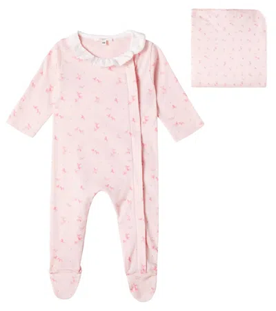 CHLOÉ CHLOÉ KIDS BABY COTTON JERSEY ONESIE AND BLANKET SET