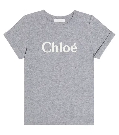 CHLOÉ CHLOÉ KIDS LOGO COTTON JERSEY T-SHIRT