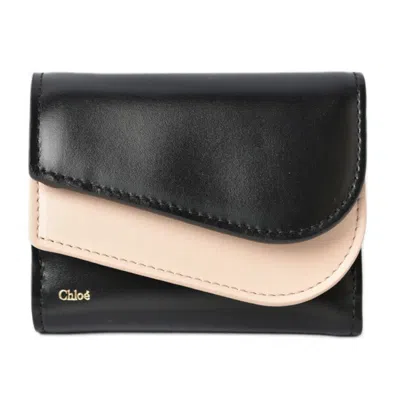 CHLOÉ LEATHER COTTON WALLET (TRI-FOLD) (PRE-OWNED)