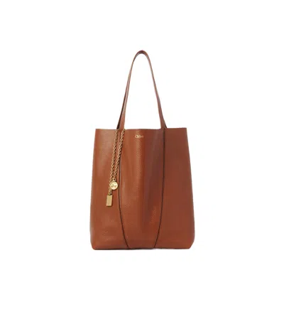CHLOÉ CHLOÉ SPIN LOGO DETAILED MEDIUM TOTE BAG