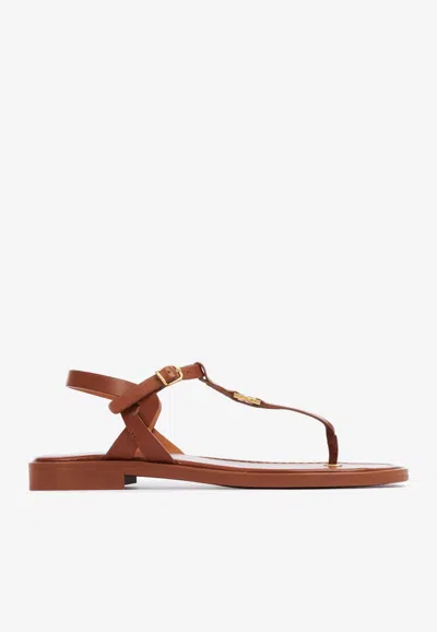 CHLOÉ MARCIE FLAT LEATHER SANDALS