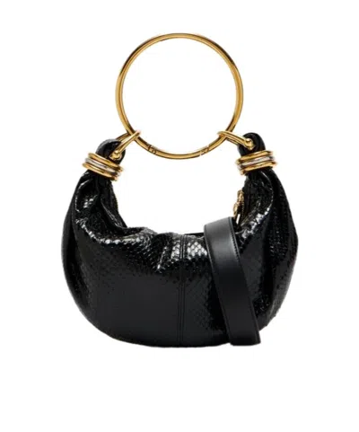 CHLOÉ RING-TOP PUFF-FACED LEATHER SHOULDER BAG