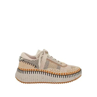 CHLOÉ CHLOE NAMA WHIPSTITCH-TRIM LOW TOP SNEAKER