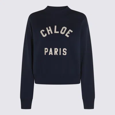 CHLOÉ NAVY COTTON SWEATSHIRT