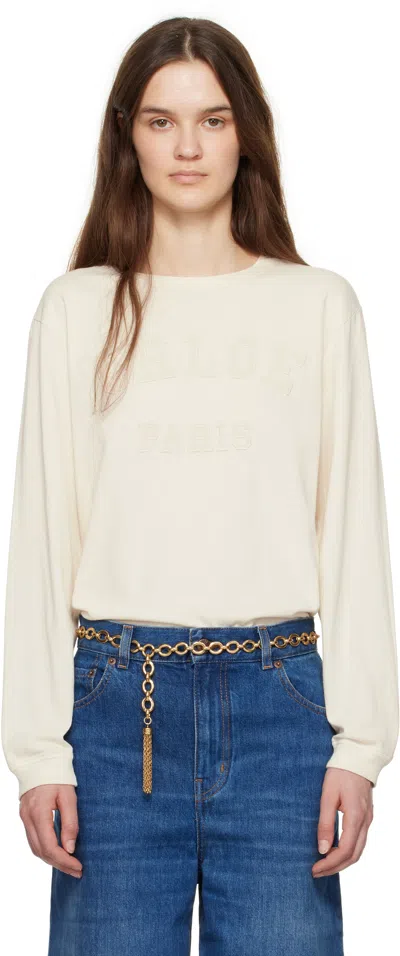 CHLOÉ OFF-WHITE OVERSIZED LONG-SLEEVE LOGO T-SHIRT