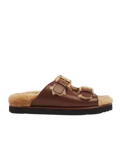 CHLOÉ CHLOÉ NIL DOUBLE-STRAP SLIDES