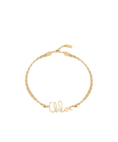 CHLOÉ PLAGE BRAIDED-CORD LOGO NECKLACE