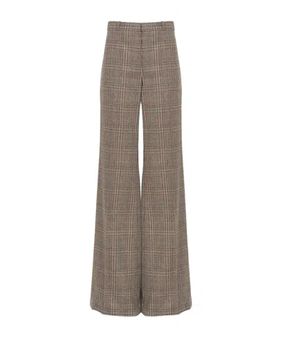 CHLOÉ PLAID WOOL BELL BOTTOMS