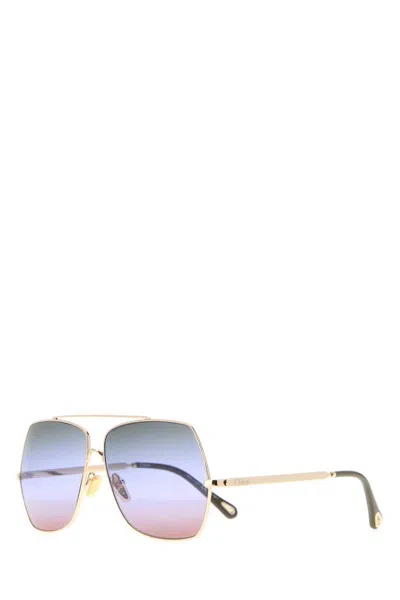 CHLOÉ CHLOÉ PLATINUM METAL SUNGLASSES
