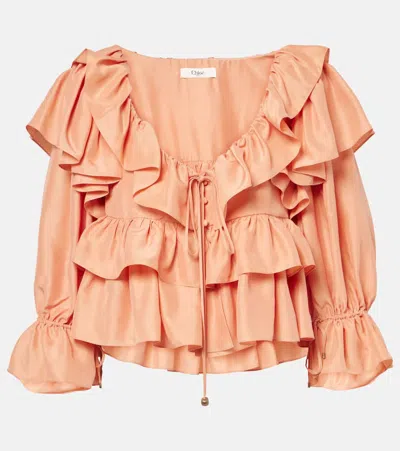 CHLOÉ CHLOÉ RUFFLED SILK BLOUSE