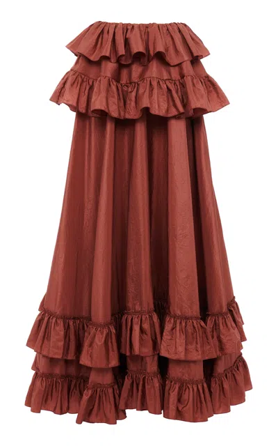 CHLOÉ CHLOÉ RUFFLED SILK TAFFETA MAXI SKIRT