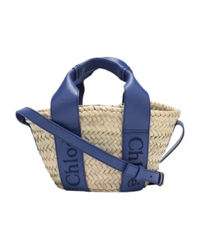 CHLOÉ SENSE MINI RAFFIA TOTE BAG