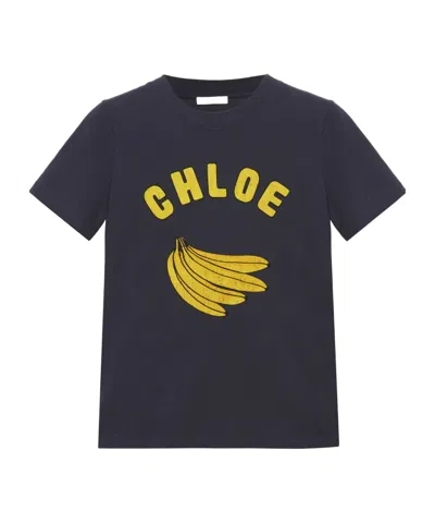 CHLOÉ CHLOÉ BANANA PRINTED CREWNECK T-SHIRT