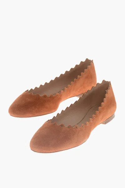CHLOÉ SUEDE LEATHER BALLERINAS