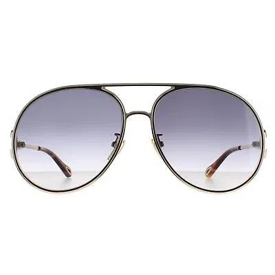 CHLOÉ CHLOE SUNGLASSES CH0145S 001 GOLD BLACK GRAY GRADIENT