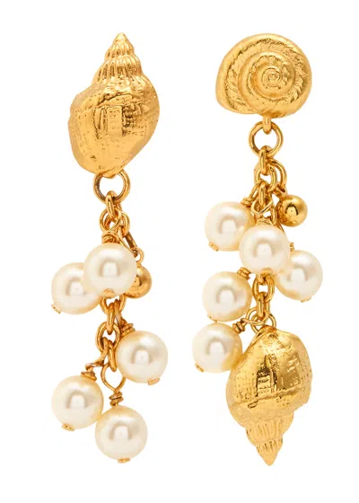 CHLOÉ CHLOE THE CHLOÉ SHELLS ASYMMETRIC DROP EARRINGS