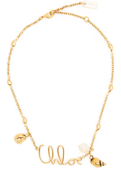 CHLOÉ CHLOE THE CHLOÉ SHELLS LOGO NECKLACE