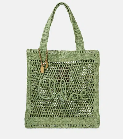 CHLOÉ CHLOÉ SUMMER BANANA BRAIDED TOTE BAG