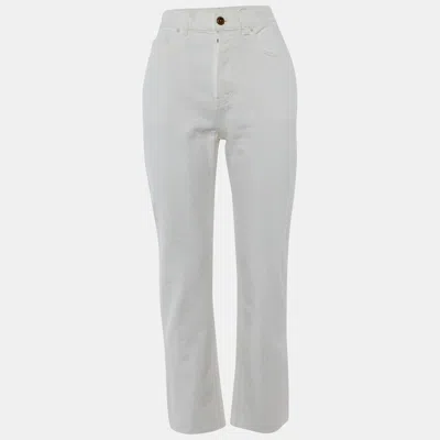 CHLOÉ CHLOÉ WHITE DENIM STRAIGHT FIT JEANS S/WAIST 27"