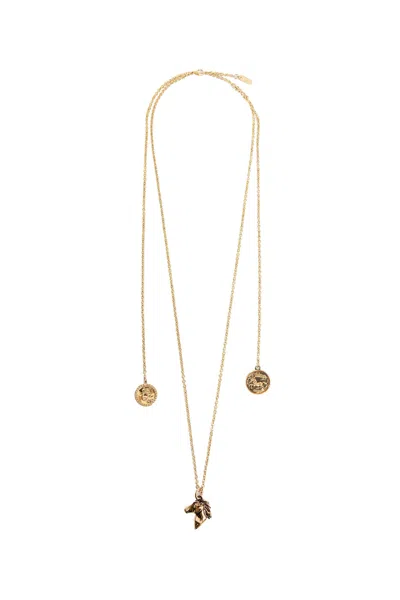 CHLOÉ CHARMS NECKLACE IN VINTAGE GOLD BRASS