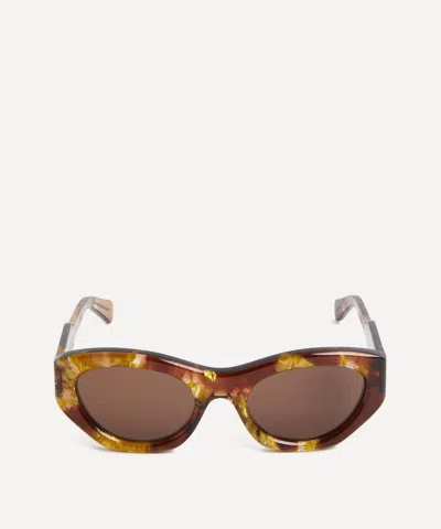 CHLOÉ CHLOE WOMEN'S CHUNKY CAT-EYE HAVANA SUNGLASSES