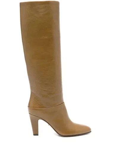 CHLOÉ CHLOÉ WOMEN EVE LEATHER HEEL BOOTS