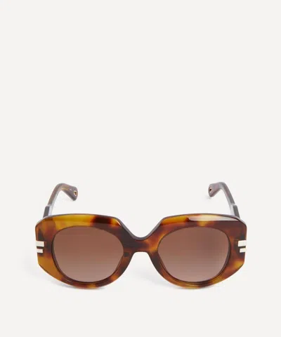 CHLOÉ CHLOE WOMEN'S GEOMETRIC CHUNKY OVAL SUNGLASSES