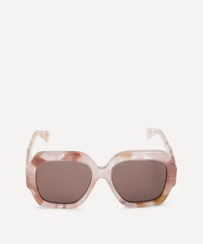 CHLOÉ CHLOE WOMEN'S PINK RECTANGULAR SUNGLASSES