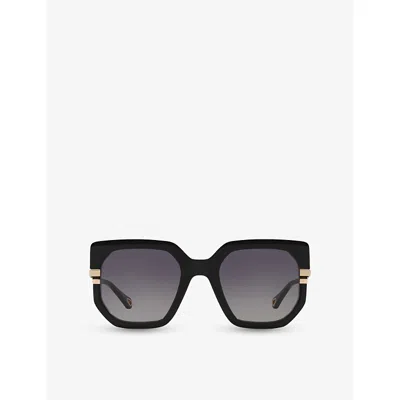 CHLOÉ WOMENS BLACK CH0240S SQUARE-FRAME ACETATE SUNGLASSES