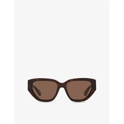 CHLOÉ WOMENS BROWN CH0235S CAT-EYE ACETATE SUNGLASSES