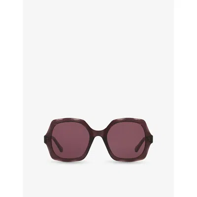 CHLOÉ WOMENS PURPLE CH0226S SQUARE-FRAME ACETATE SUNGLASSES