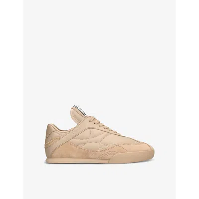 CHLOÉ WOMENS CHLOE KICK BRAND-PATCH LOW-TOP SUEDE TRAINERS