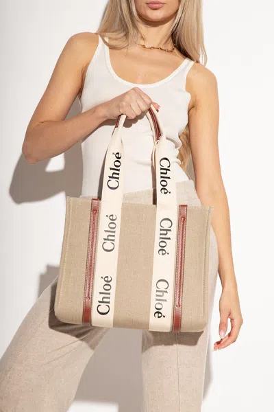 CHLOÉ CHLOÉ ‘WOODY MEDIUM’ SHOPPER BAG