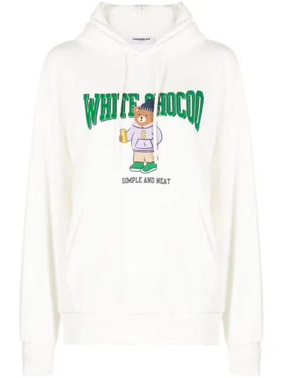 CHOCOOLATE BEAR-PRINT COTTON HOODIE