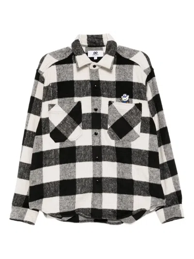 CHOCOOLATE EMBROIDERED-LOGO PLAID SHIRT JACKET