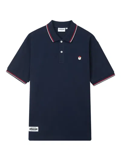 CHOCOOLATE LOGO-PATCH POLO SHIRT