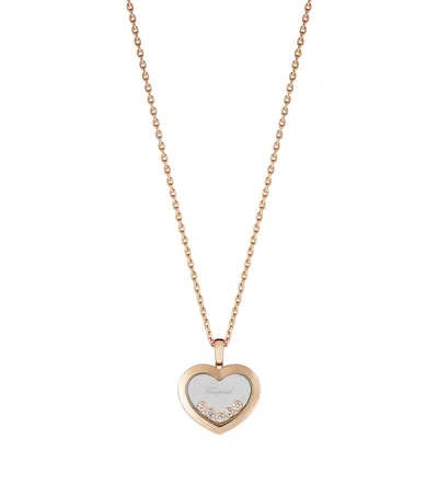 CHOPARD ROSE GOLD AND DIAMOND HAPPY DIAMONDS ICON PENDANT