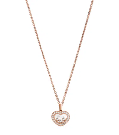 CHOPARD ROSE GOLD AND DIAMOND HAPPY DIAMONDS ICONS NECKLACE
